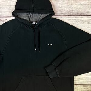 Vintage Y2k Nike Silver Tag Black Essential Hoodie